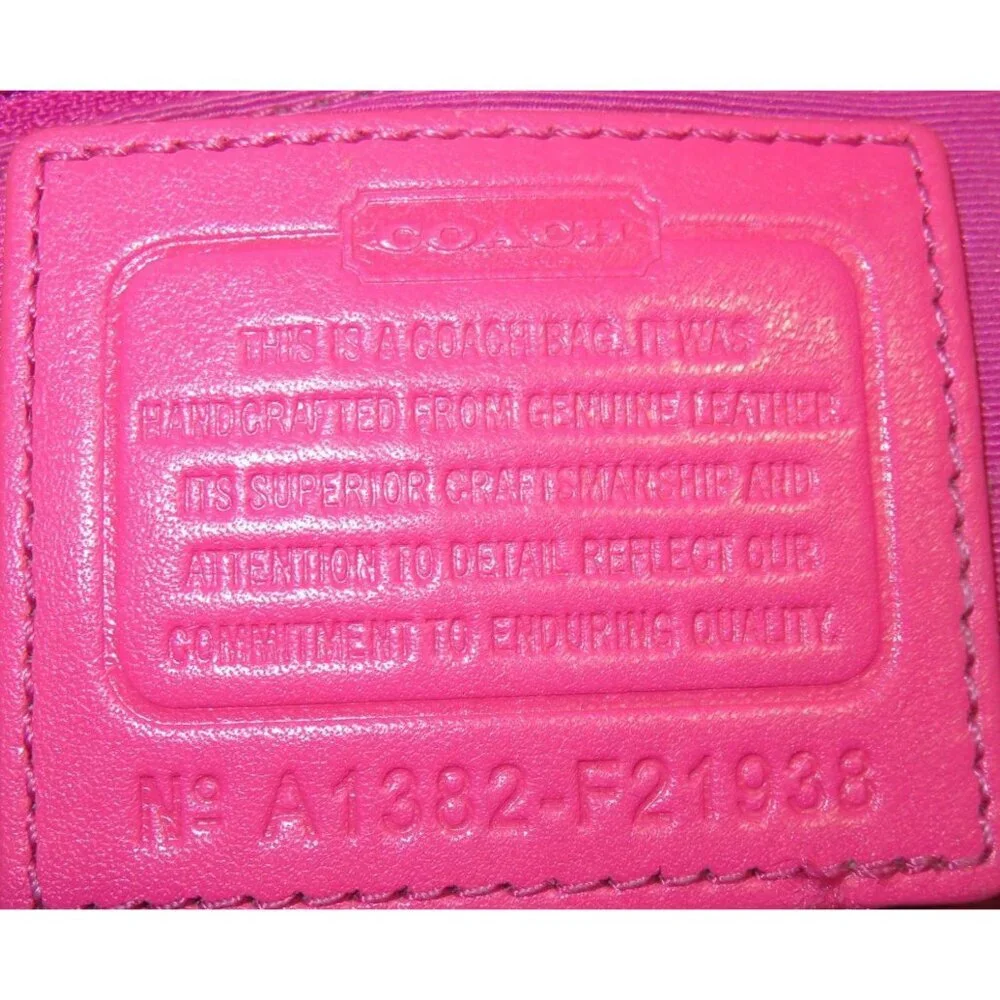 Coach Pink Sis Signature C Perforated Leather F21938 Double Handle Carryall Tote